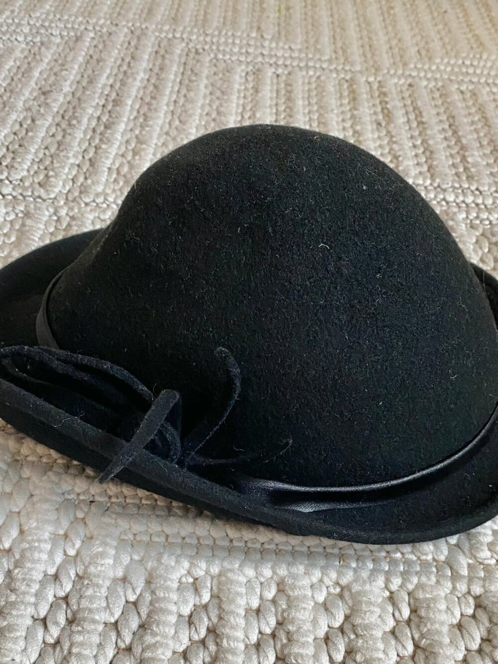 Black Wool Felt Bowler Hat